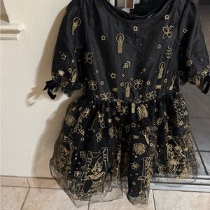 Disney Encanto Black Dress with Gold Accents
